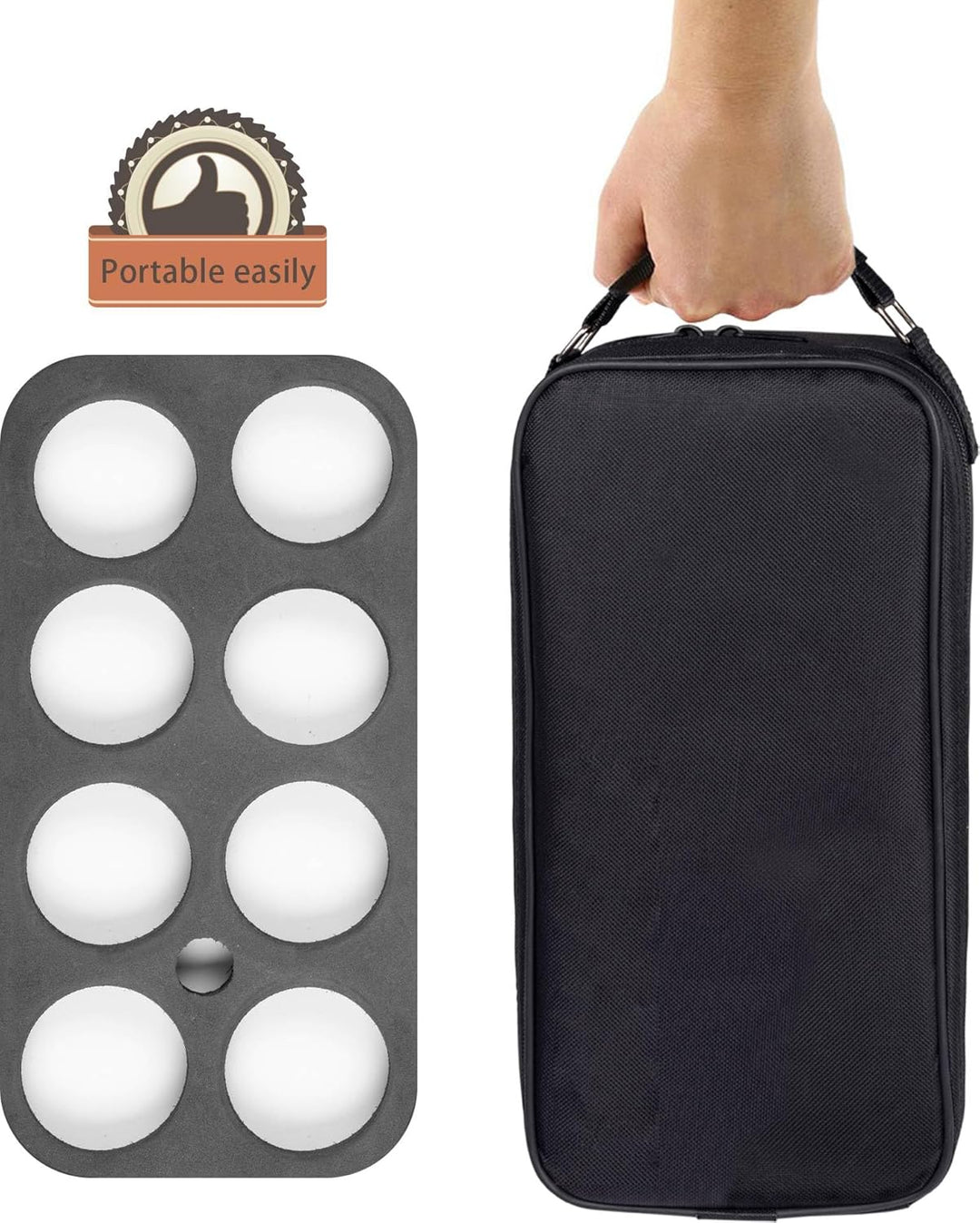 Generisch Boule Set Petanque 8 Metallkugeln Ø73mm, 2 Zielkugeln, 2 Entfernungsmesser, 1 Magnet, Bocc