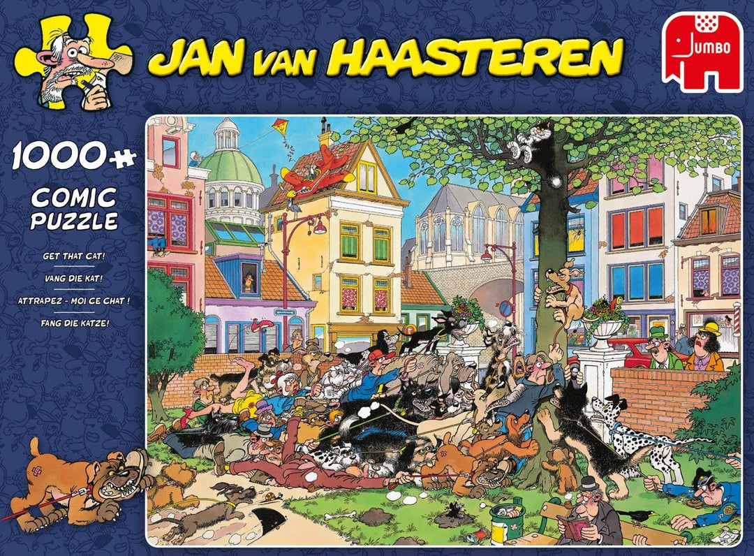 Jumbo 19056 Puzzle Jan Van Haasteren-Fang die Katze, 1000 Teile