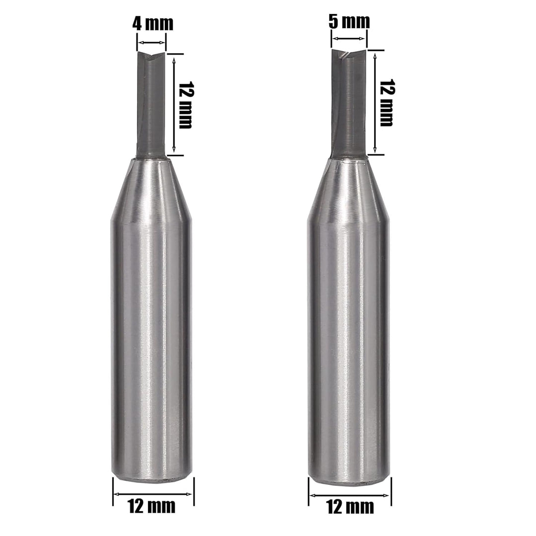 AKYLIN Nutfräser 12mm schaft 4 Stück，Nutfräser Set 4/5/6/6.35mm，Fräser für Oberfräse，Nut-Meissel-Bit
