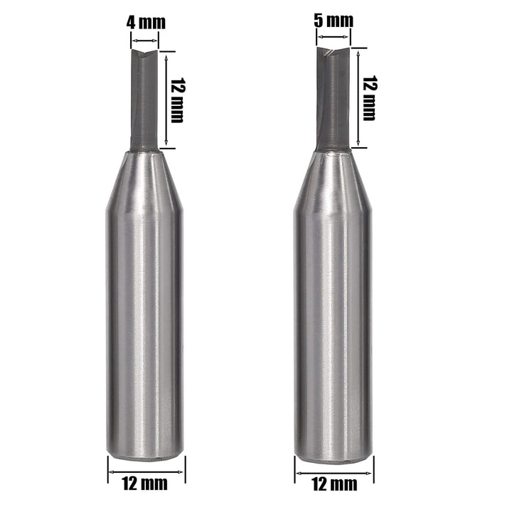 AKYLIN Nutfräser 12mm schaft 4 Stück，Nutfräser Set 4/5/6/6.35mm，Fräser für Oberfräse，Nut-Meissel-Bit