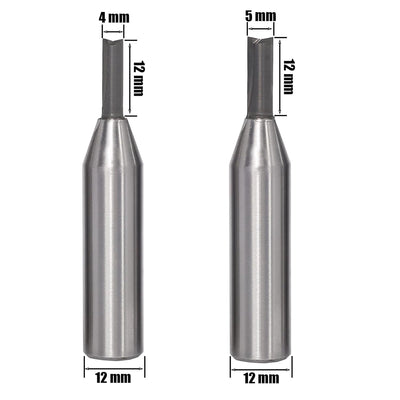 AKYLIN Nutfräser 12mm schaft 4 Stück，Nutfräser Set 4/5/6/6.35mm，Fräser für Oberfräse，Nut-Meissel-Bit
