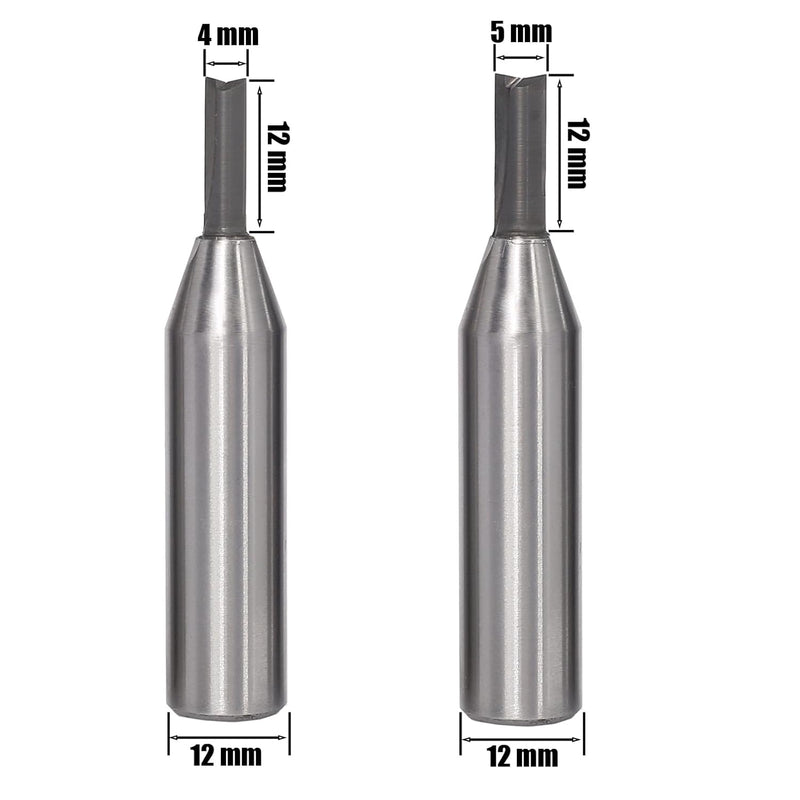 AKYLIN Nutfräser 12mm schaft 4 Stück，Nutfräser Set 4/5/6/6.35mm，Fräser für Oberfräse，Nut-Meissel-Bit