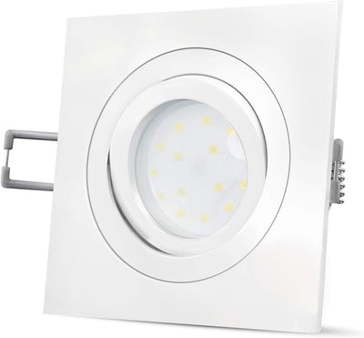 SSC-LUXon 6er Set QF-2 LED Einbaustrahler Downlight flach dimmbar in weiss & schwenkbar - mit LED Mo