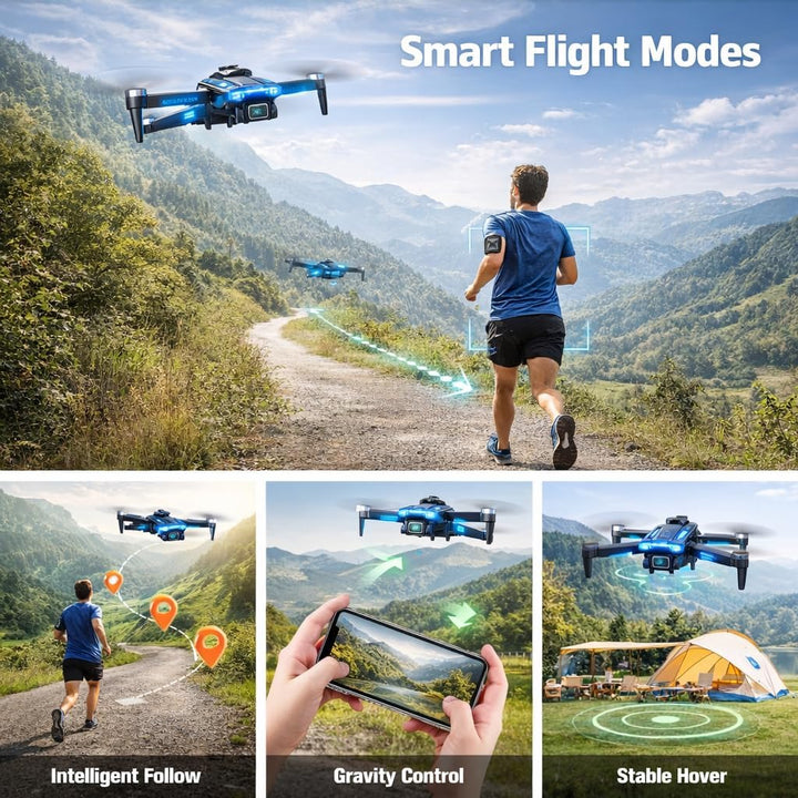 Drohne mit Kamera 1080P für Kinder Anfänger, Bürstenlosem Motor RC Quadcopter, Start mit einem Knopf