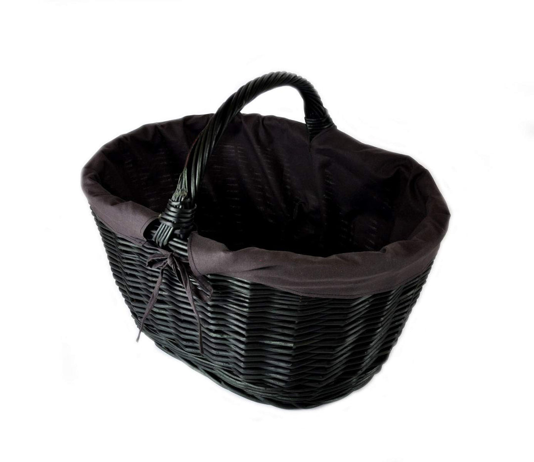 Einkaufskorb Rattankorb Weidenkorb Flaschenkorb Geschenkkorb geflochten BTH 46/33/24cm (36 mit Henke