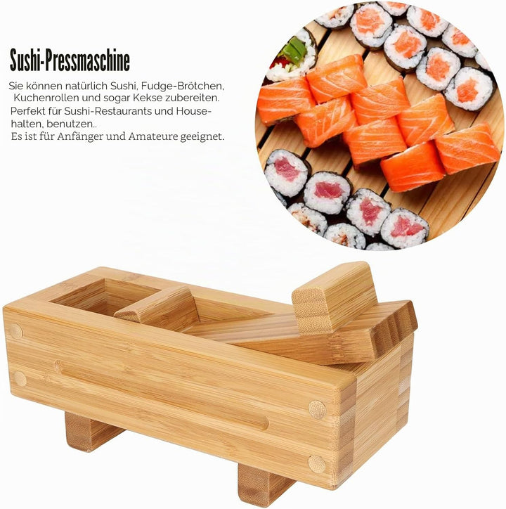 TOPINCN Holz Sushi Pressform, Rechteckige Sushi Pressmaschine, Oshizushi Formbox, Sushi Maker Werkze