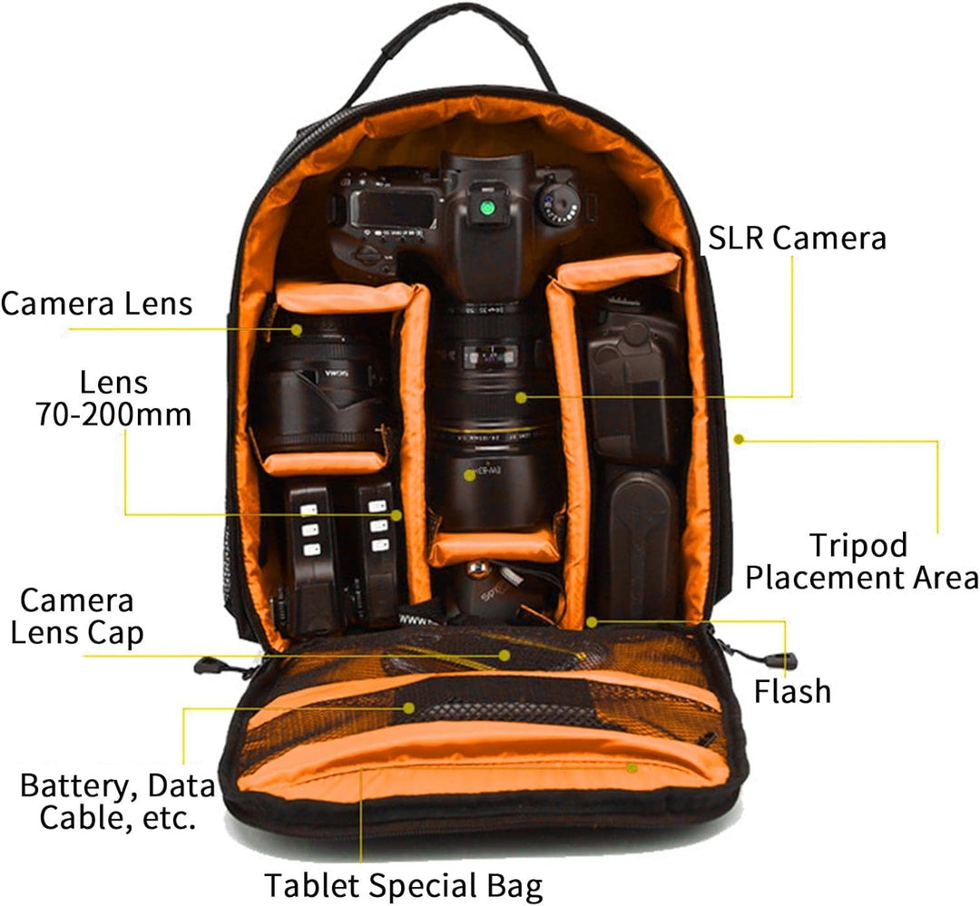 Wasserdichter Kamerarucksack | DSLR-Kamerarucksack - Fototasche Regenschutz Rucksack mit grosser Kap