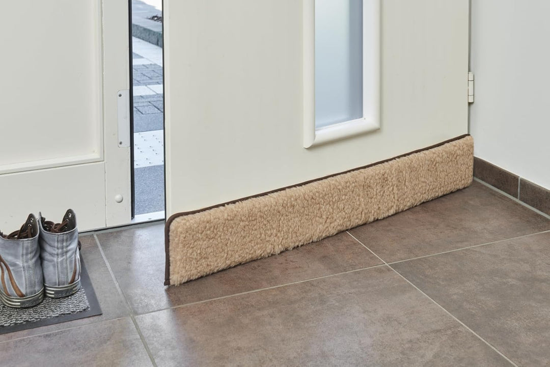 K. & N. Schurwolle 550 Schurwoll-Zugluftstopper für Türen 100 cm, Hellbraun