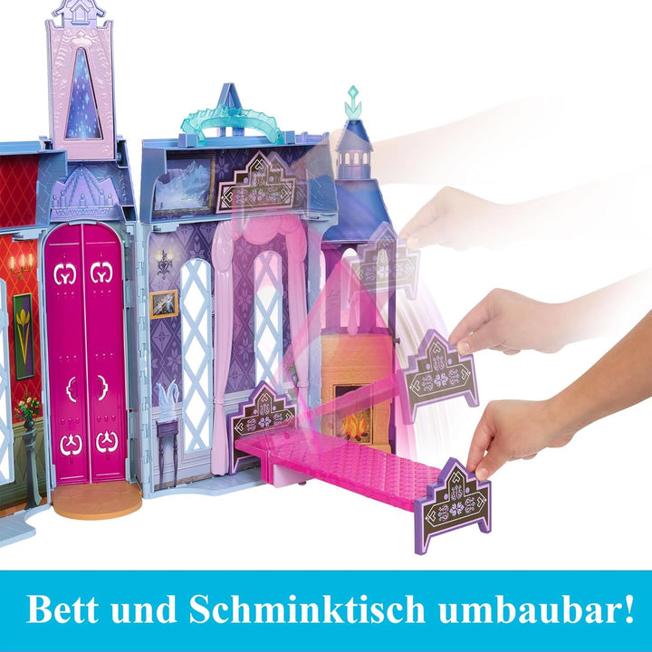 Mattel Disney Die Eiskönigin - Puppenhaus des Schlosses in Arendelle (60 cm+) mit Elsa-Puppe, 4 Spie