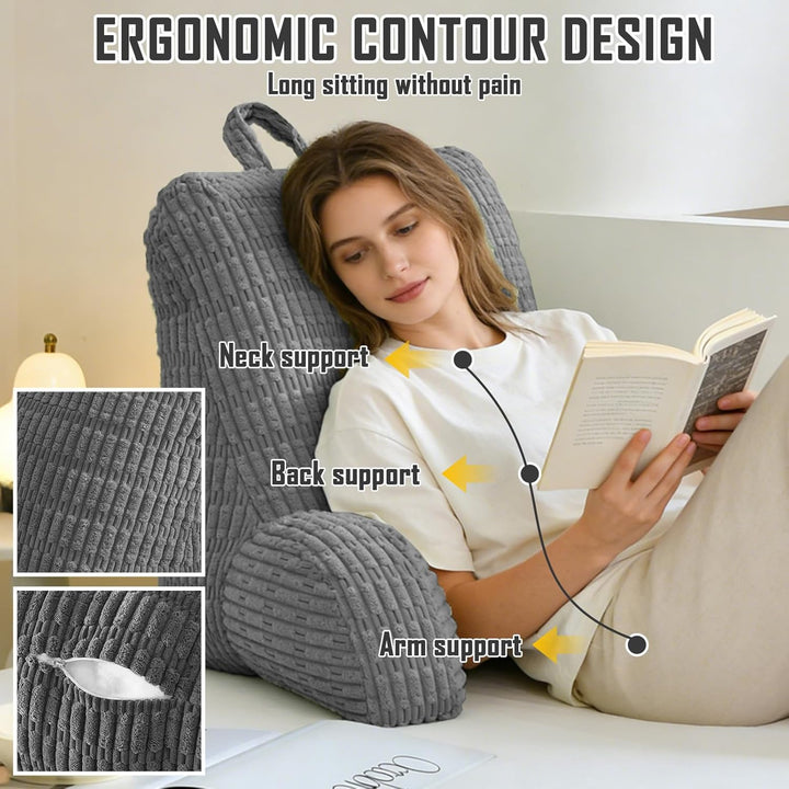Lesekissen für Bett Und Sofa, Erwachsenensofa mit Rückenlehnenkissen, Sitzkissen mit Armlehne, Rücke