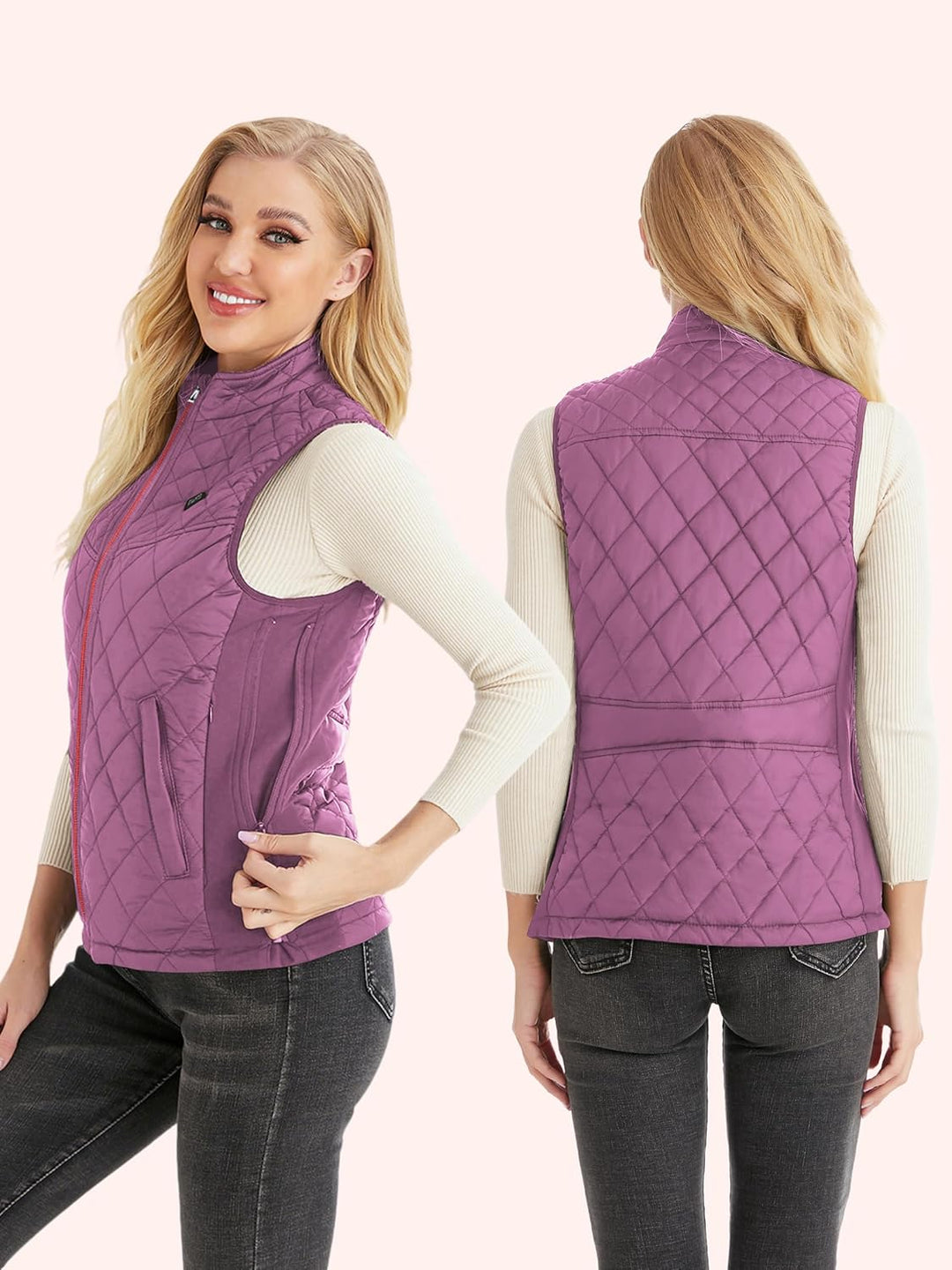 Kintiwe Beheizbare Weste, Beheizte Weste Damen mit Akku, Beheizbare Jacke Heizweste Wärmeweste mit 3