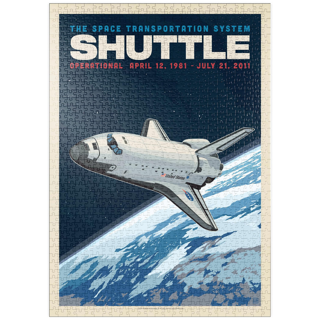 NASA 1981: Space Shuttle, Vintage Poster - Premium 1000 Teile Puzzle - MyPuzzle Sonderkollektion von
