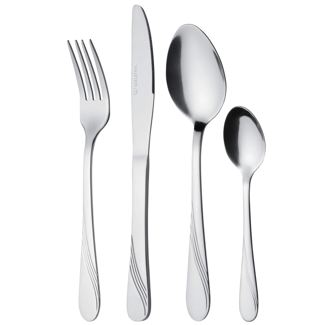 GRÄWE Besteckset für 6 Personen aus Edelstahl, Tafelbesteck Set 24-teilig, nickelfrei, rostfrei, han