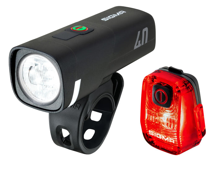 SIGMA LED Fahrradlicht Set Aura 40/ Hiro 10 | StVZO zugelassen, USB-C