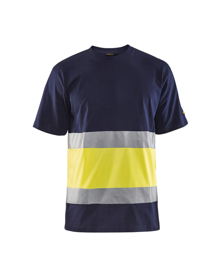 Blakläder Warnschutz-T-Shirt "High-Vis" Klasse 1 S Marineblau/Gelb (High Vis), S Marineblau/Gelb (Hi