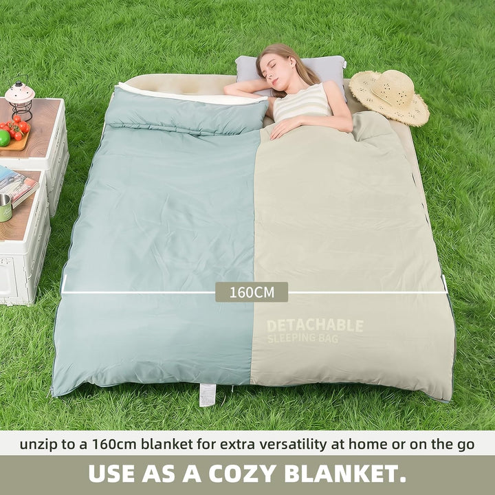 BISINNA 0°C Schlafsack mit abnehmbarem Bezug – Kompakt 4 Jahreszeiten 2.5kg, 2.5kg