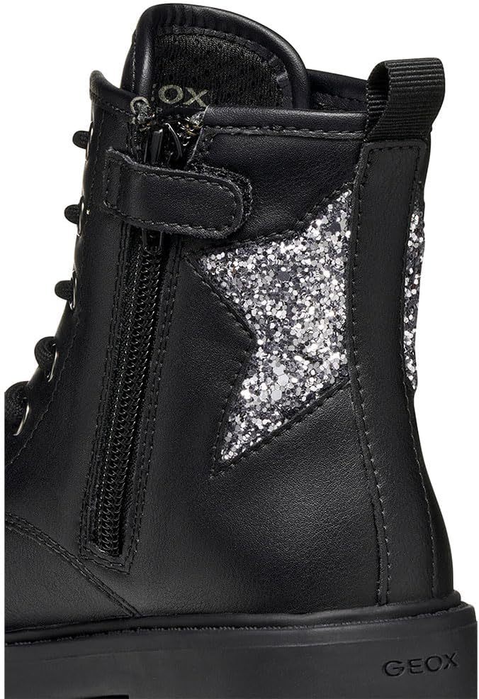 Geox Mädchen J Casey Girl Ankle Boot 28 EU Black Gun, 28 EU Black Gun