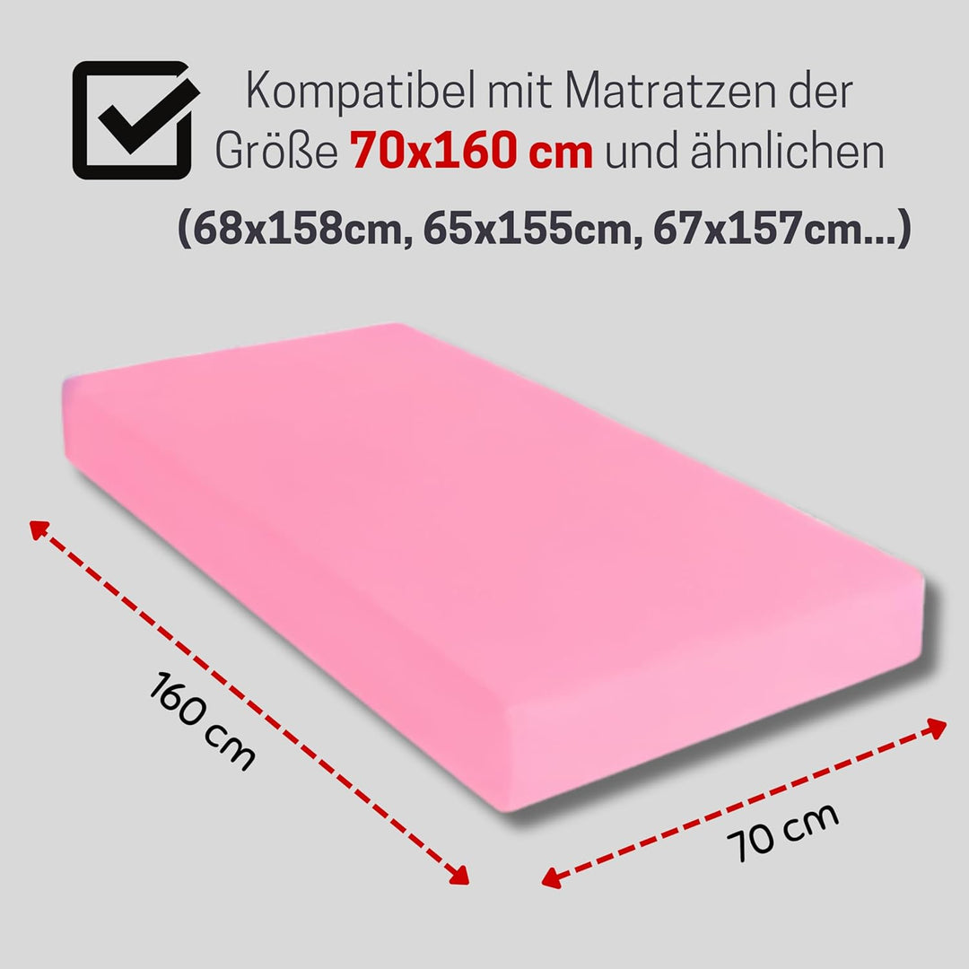 Bisoo Spannbettlaken 70x160-2in1 Bettlaken Matratzenschoner 70 x 160 Wasserdicht für Kinderbett und