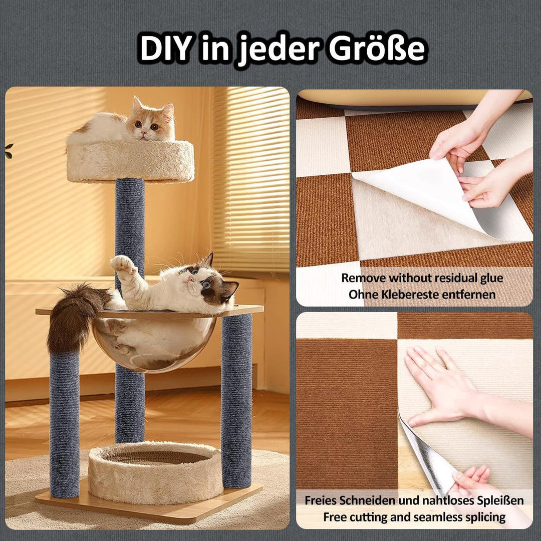 Kratzmatte Katze Selbstklebend - Kratzschutz Sofa Anti Kratz Folie Kratzwand für Katzen Frei DIY Ges