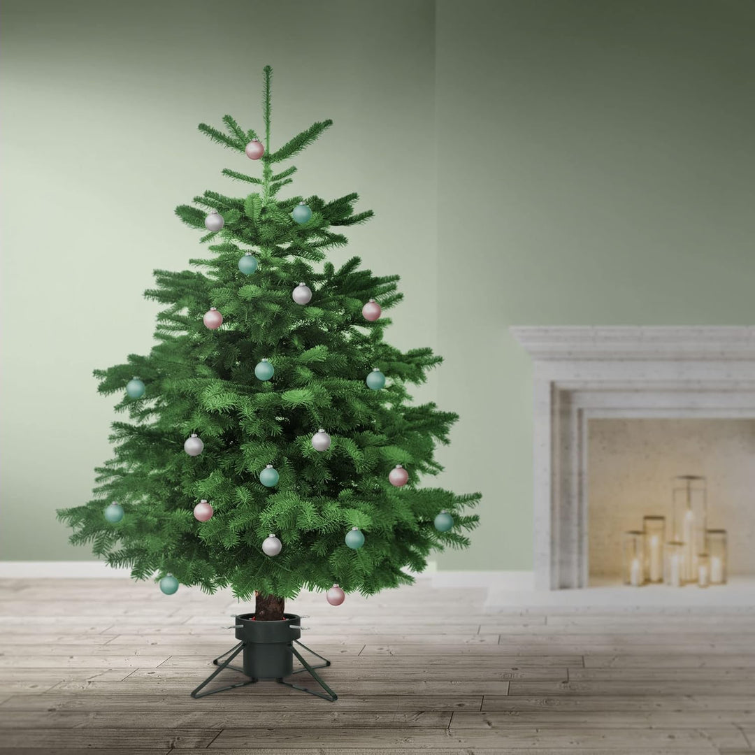 ECD Germany Weihnachtsbaumständer mit Wasserschale und 4 Feststellschrauben, Dunkelgrün, Metall Chri
