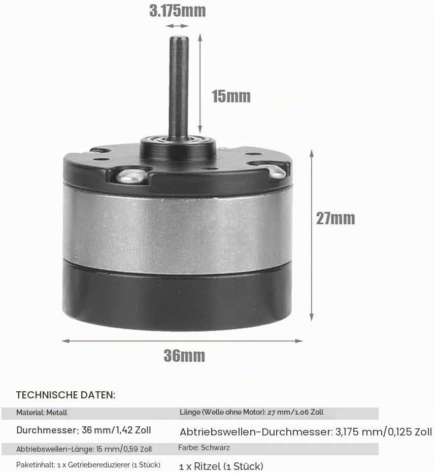 VGEBY1 Drehzahlreduzierung, Planetengetriebe 1/3, elektrisch, für den Motor RC 540