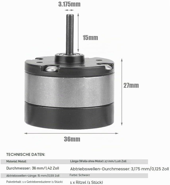 VGEBY1 Drehzahlreduzierung, Planetengetriebe 1/3, elektrisch, für den Motor RC 540