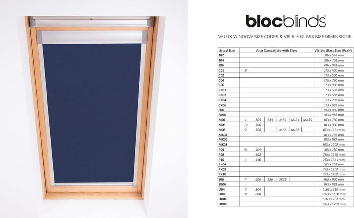 Bloc Skylight Rollo Für Velux Dachfenster Blockout, Marineblau, CK02 CK02 Für Velux Dachfenster Navy