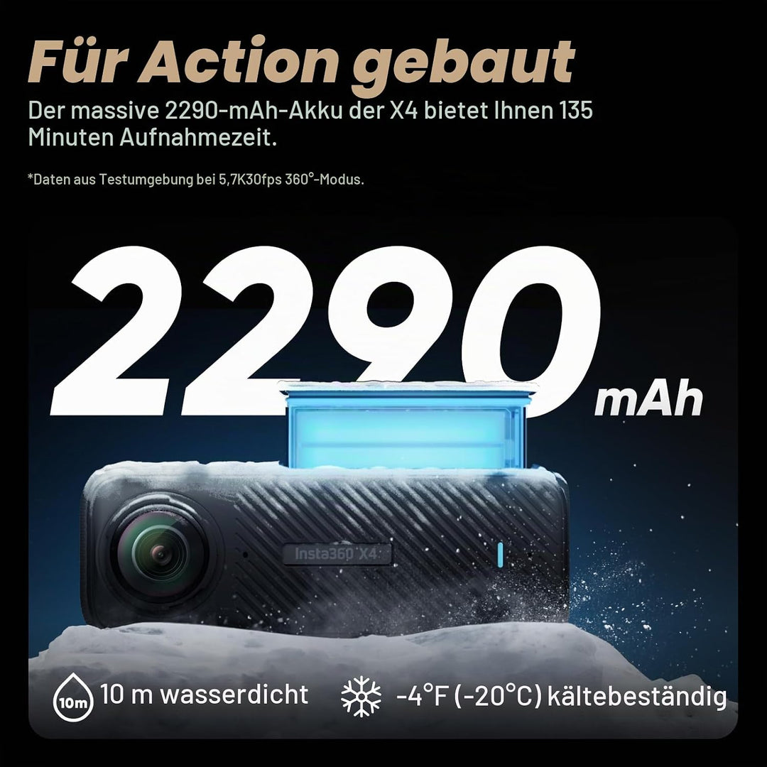 Insta360 X4 Peter McKinnon Edition – wasserdichte 8K 360°-Action-Cam, 4K Weitwinkelvideos, Unsichtba