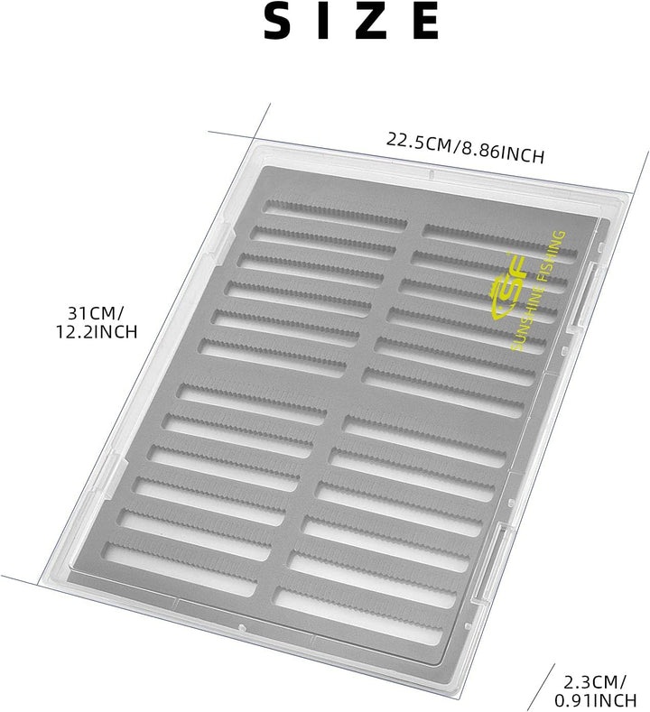 SF Fliegenfischen Box Fliegendose Fliegenbox Köderbox für Fliegen mit Transparent A4-Grösse # Schaum