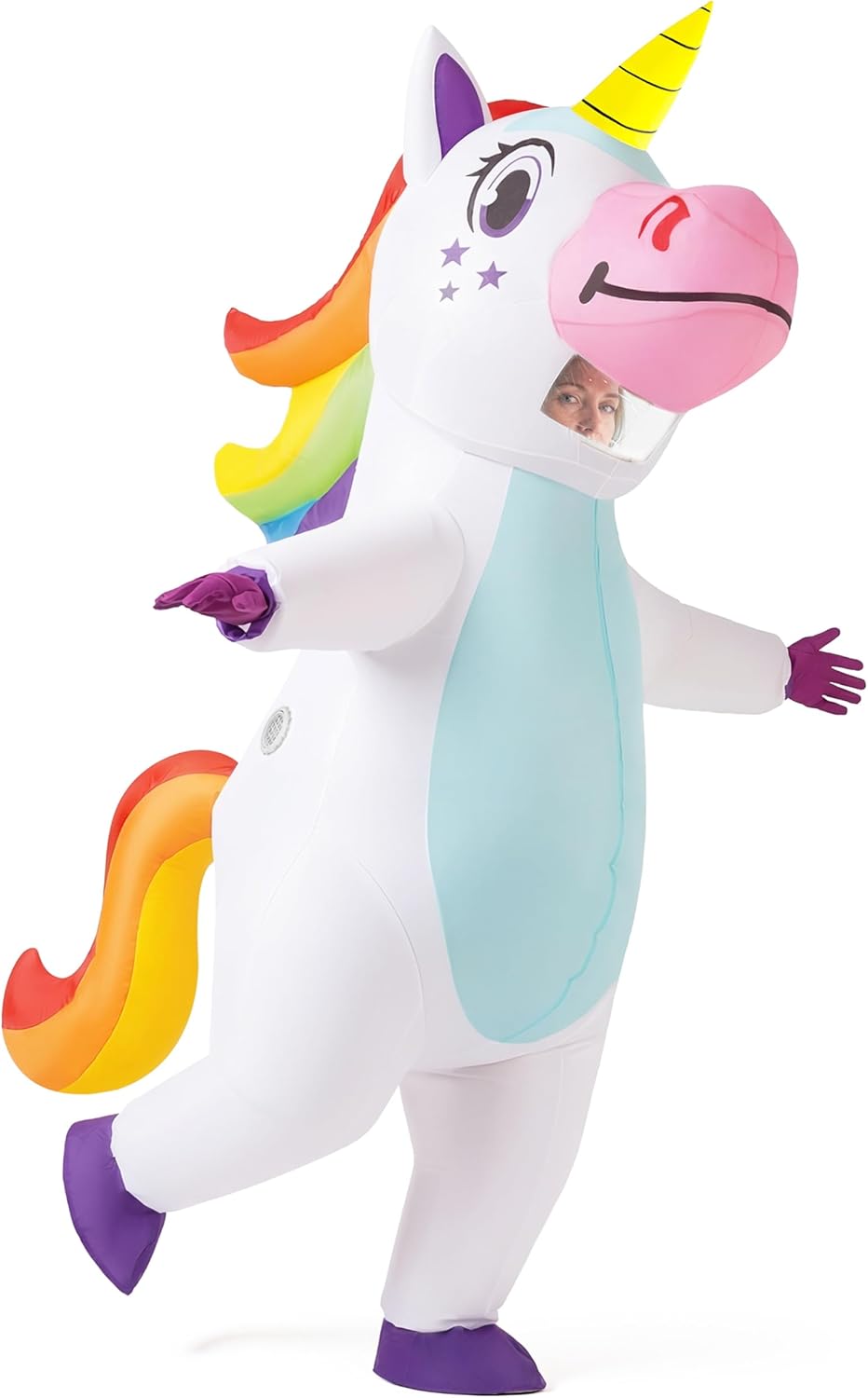 Spooktacular Creations Aufblasbares Einhorn Kostüm Ganzkörper, Einhorn Air Blow-up Kostüm für Hallow