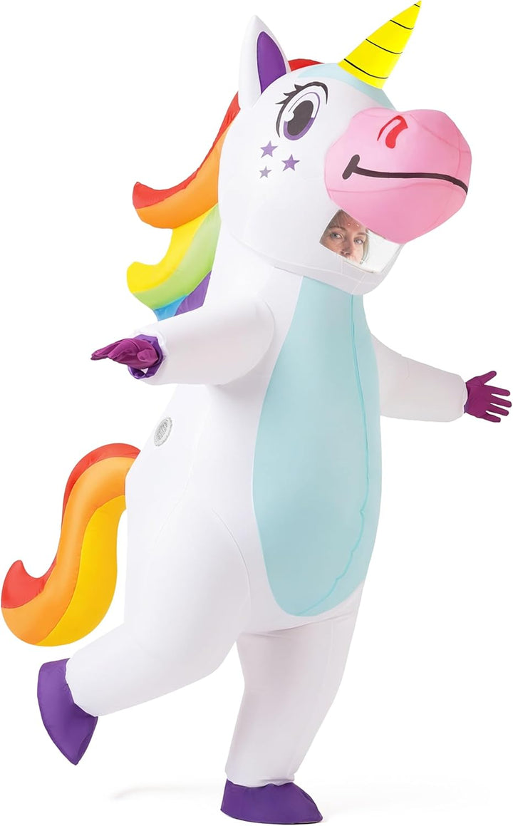 Spooktacular Creations Aufblasbares Einhorn Kostüm Ganzkörper, Einhorn Air Blow-up Kostüm für Hallow