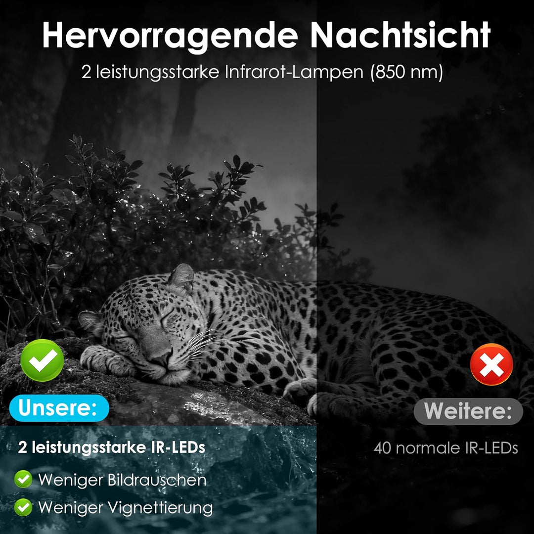 WOLFANG 4G LTE Cellular Wildlife Camera, Connect Nationwide 4G LTE, 2K 48MP Cellular Trail Camera wi