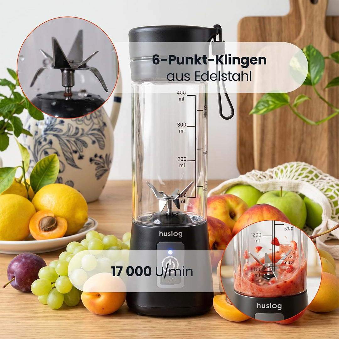 Standmixer Tragbar Kabelloser Mixer To Go 180W, Usb, Schwarz