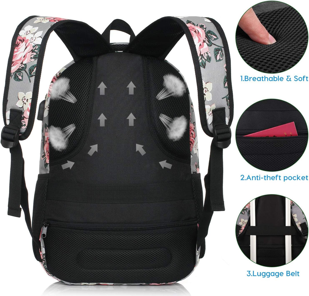 YAMTION Schulranzen Mädchen,Tagesrucksack Frauen Schultasche Damen Rucksack mit Laptopfach für Schul