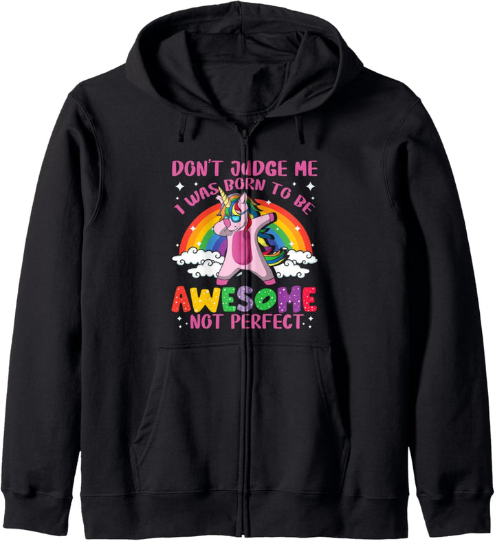 I Was Born To Be Awesome - Dabbing Unicorn Spruch Kapuzenjacke