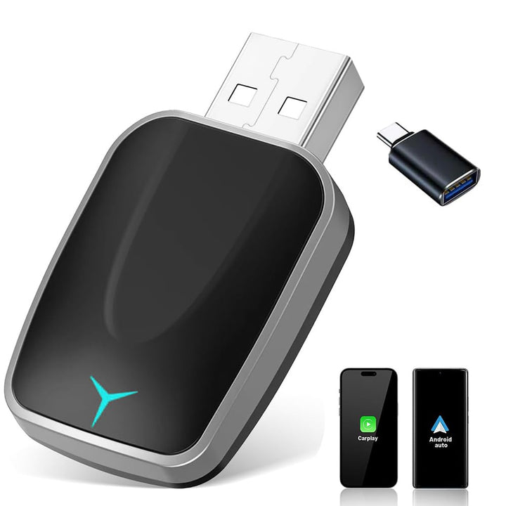Mini Wireless CarPlay & Android Auto Adapter 2-in-1, Plug & Play, Schnelle Stabile Verbindung, Conve