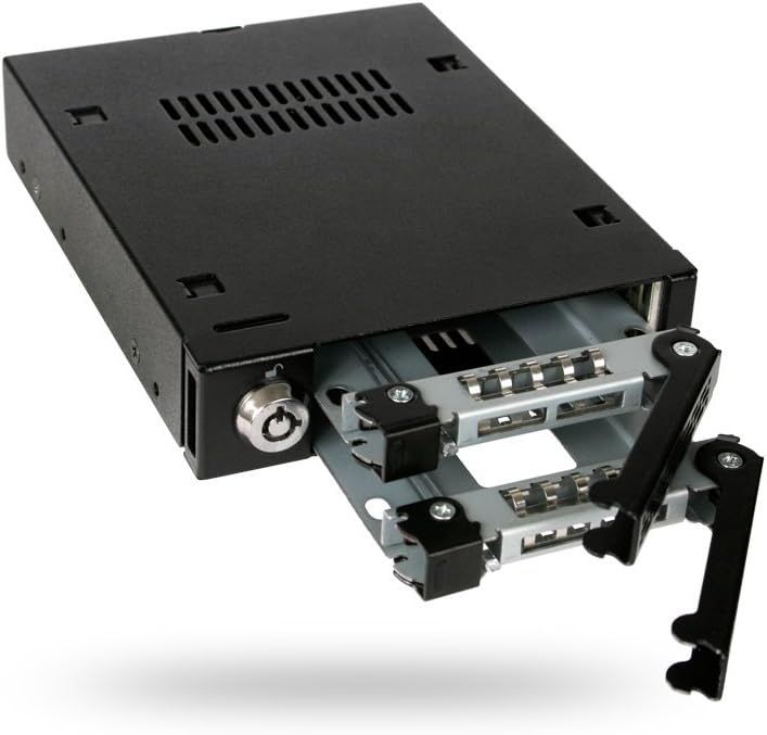 ICY DOCK Wechselrahmen für 2X 2,5 Zoll (6,4cm) SATA SSD/HDD in 1x 3,5 Zoll (8,9cm) - Vollmetall Toug