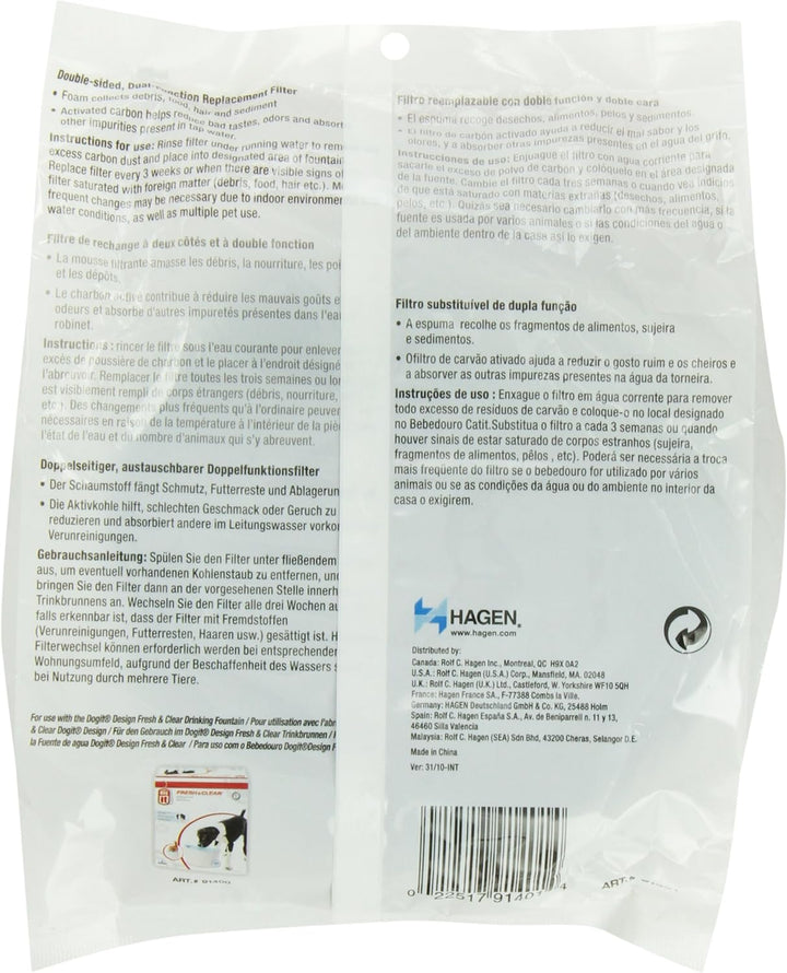 Zeus Trinkbrunnen für Hunde, weiss/blau + Ersatzreinigungsfilter für 6L H2EAU Trinkbrunnen für Hunde