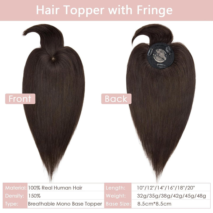Silk-co Topper Extensions Haarteile Echthaar Clip in Extensions Echthaar Weich Natürlich Glatt Toupe