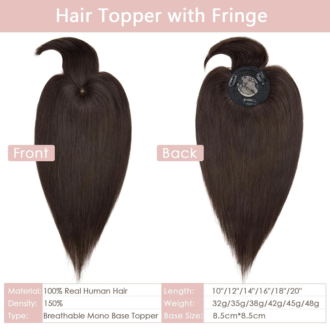 Silk-co Topper Extensions Haarteile Echthaar Clip in Extensions Echthaar Weich Natürlich Glatt Toupe