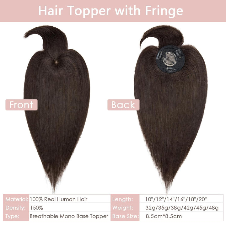 Silk-co Topper Extensions Haarteile Echthaar Clip in Extensions Echthaar Weich Natürlich Glatt Toupe