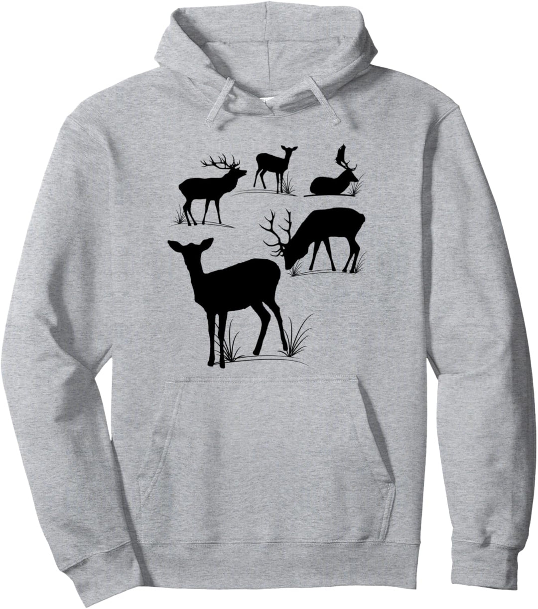 wilde Hirsche, Rehe, Rotwild, Damwild, Hirsch, Rehbock, Reh Pullover Hoodie
