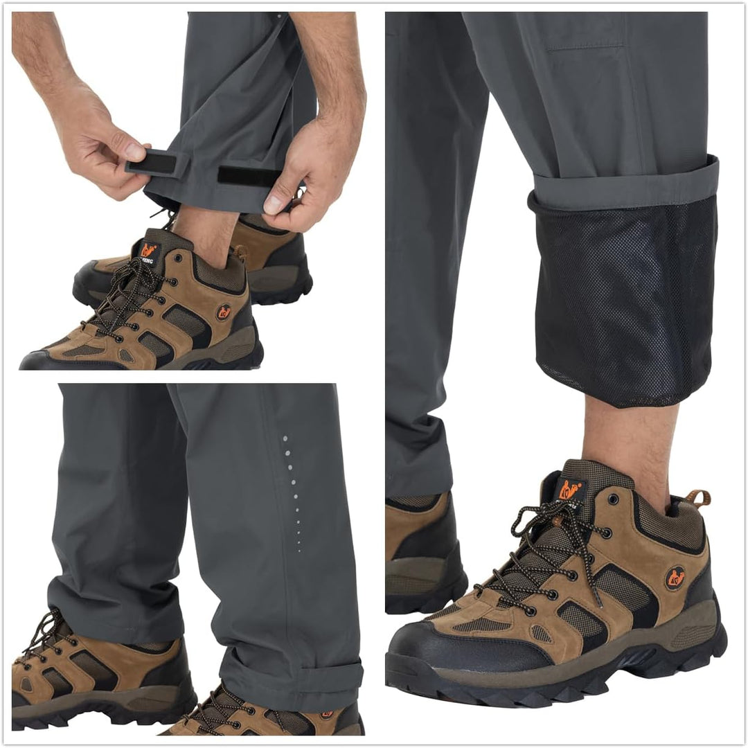 donhobo Herren Hose Wasserdicht Regenhose Leichte Winddichte Fahrrad für Outdoor Mesh Atmungsaktiv A