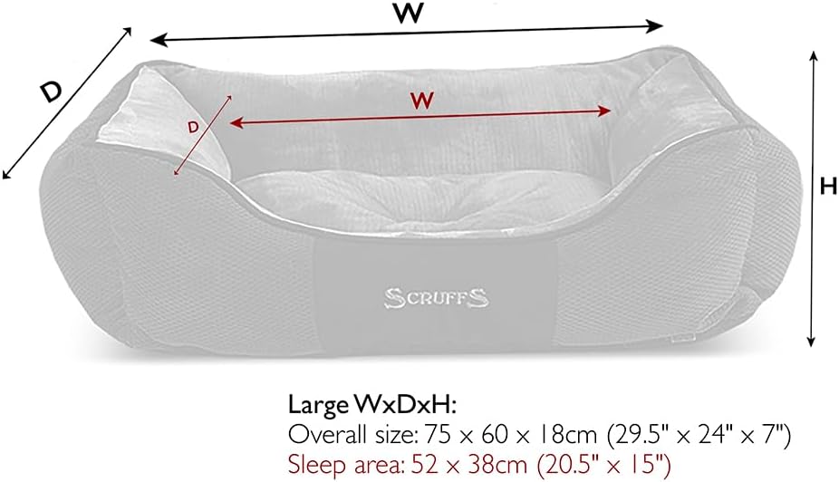 Scruffs 5060319931971 Chester Bed L Choco L 75 x 60 cm Braun, L 75 x 60 cm Braun