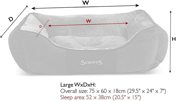 Scruffs 5060319931971 Chester Bed L Choco L 75 x 60 cm Braun, L 75 x 60 cm Braun