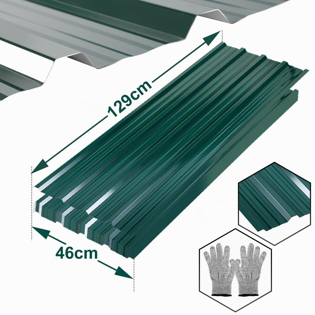 Fiqops Trapezblech Profilblech 24 Stück, Trapezblech 129cm x 46cm ca. 7 m², Wellblechplatten für Dac