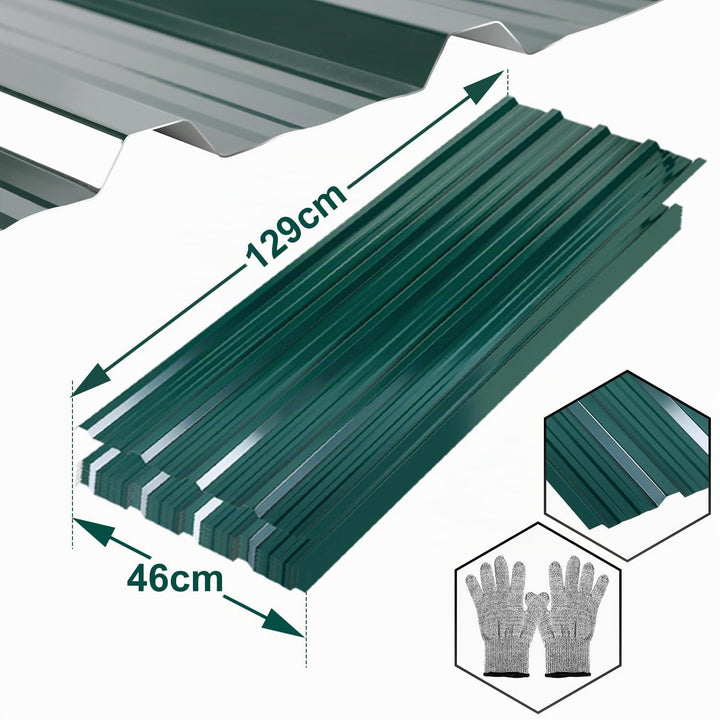 Fiqops Trapezblech Profilblech 24 Stück, Trapezblech 129cm x 46cm ca. 7 m², Wellblechplatten für Dac