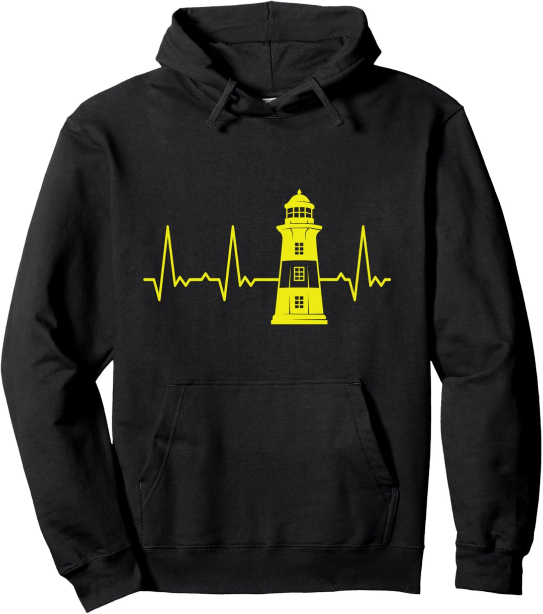 Herzschlag Leuchtturm Pullover Hoodie