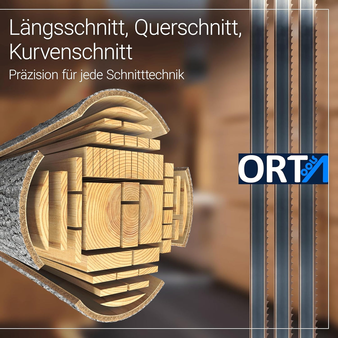 Orta Flexback Carbonstahl Bandsägeblatt | kompatibel mit gängigen Bandsägen | Weichholz, Hartholz, K