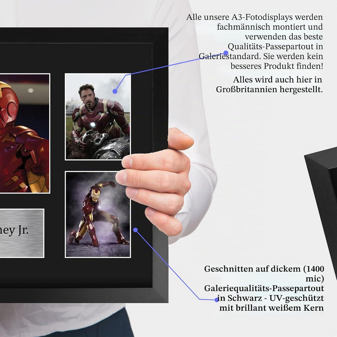 HWC Trading FR A3 Robert Downey Jr Ironman Presents Autogramm-Bild für Film-Erinnerungsstücke, gerah